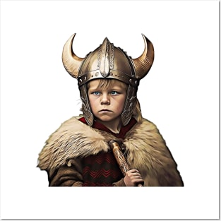 Viking Child Fearless Boy Young Viking Warrior Posters and Art